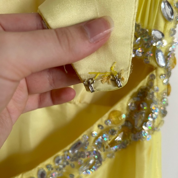 Yellow Strapless Prom Dress - Picture 6 of 8